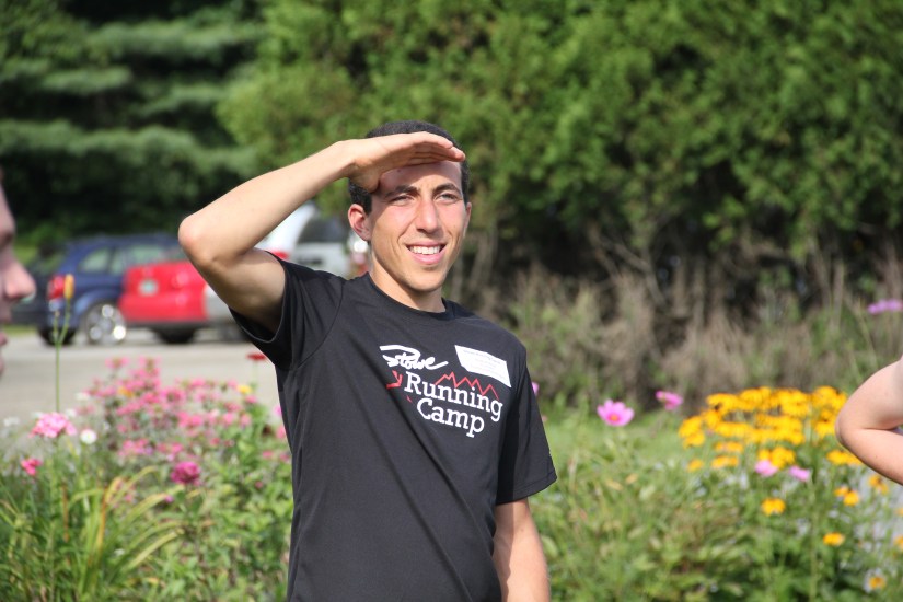 Counselor Brian Axelrod saluting "Sarge."